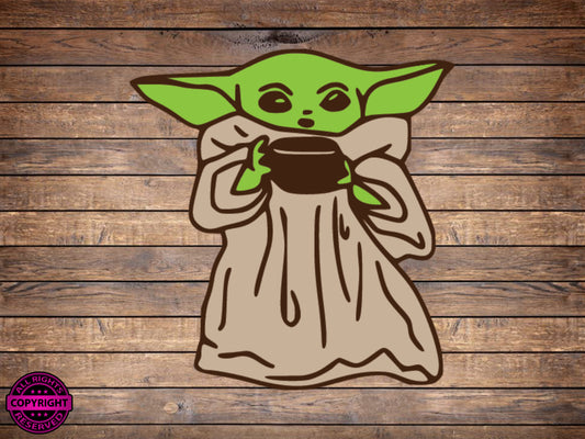 Grogu Coffee, SVG Digital Cut or Print file.