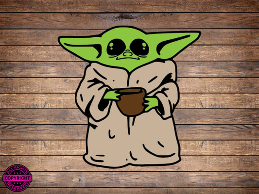 Grogu Coffee, SVG Digital Cut or Print file.