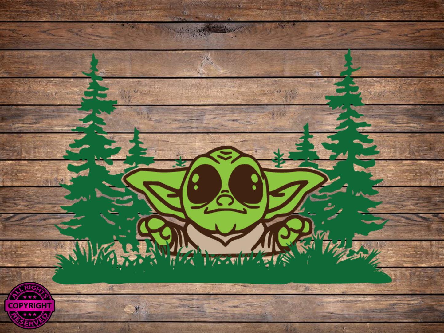 Grogu Forest, SVG Digital Cut or Print file.