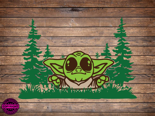 Grogu Forest, SVG Digital Cut or Print file.
