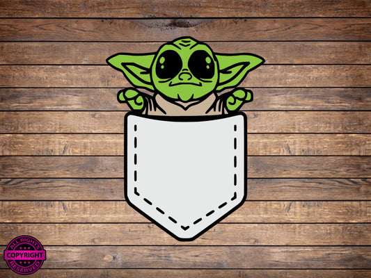 Grogu Pocket, SVG Digital Cut or Print file.