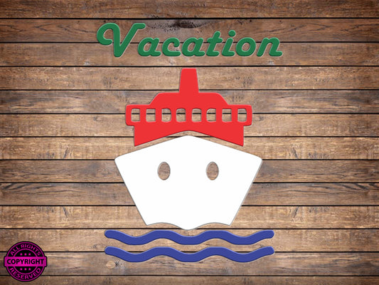 Vacation Cruise Ship, SVG Digital Cut or Print file.