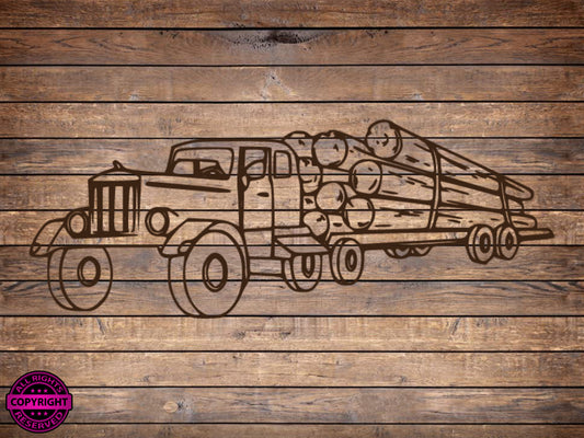 Logger Truck, SVG Digital Cut or Print file.