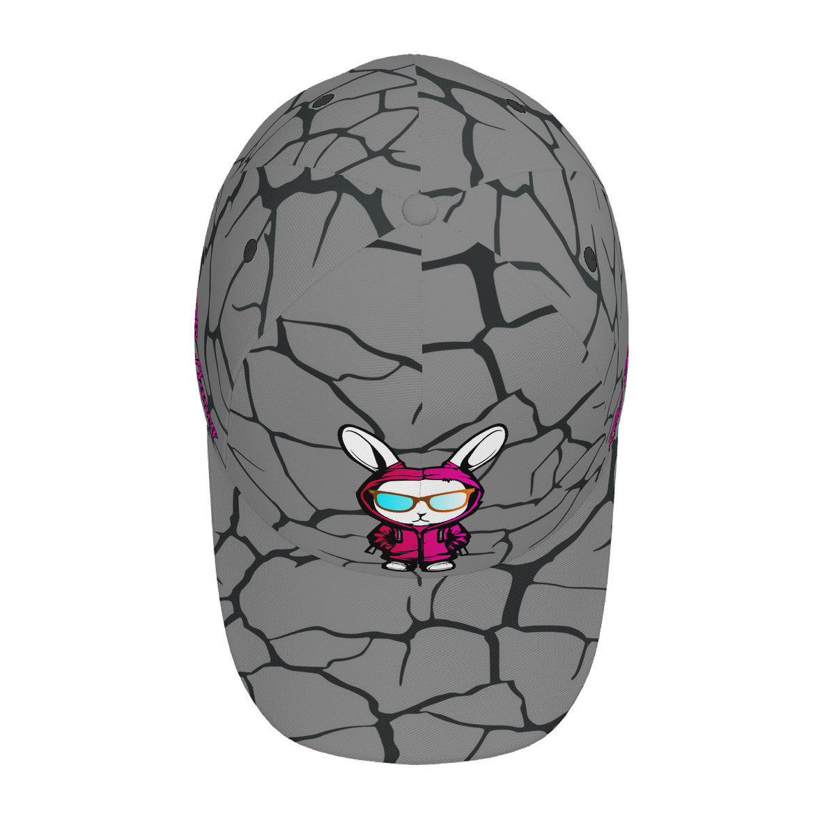 Rad Moto Bunny, Cracked, Baseball Cap
